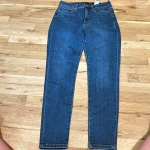 Banana Republic high rise dark wash skinny jeans